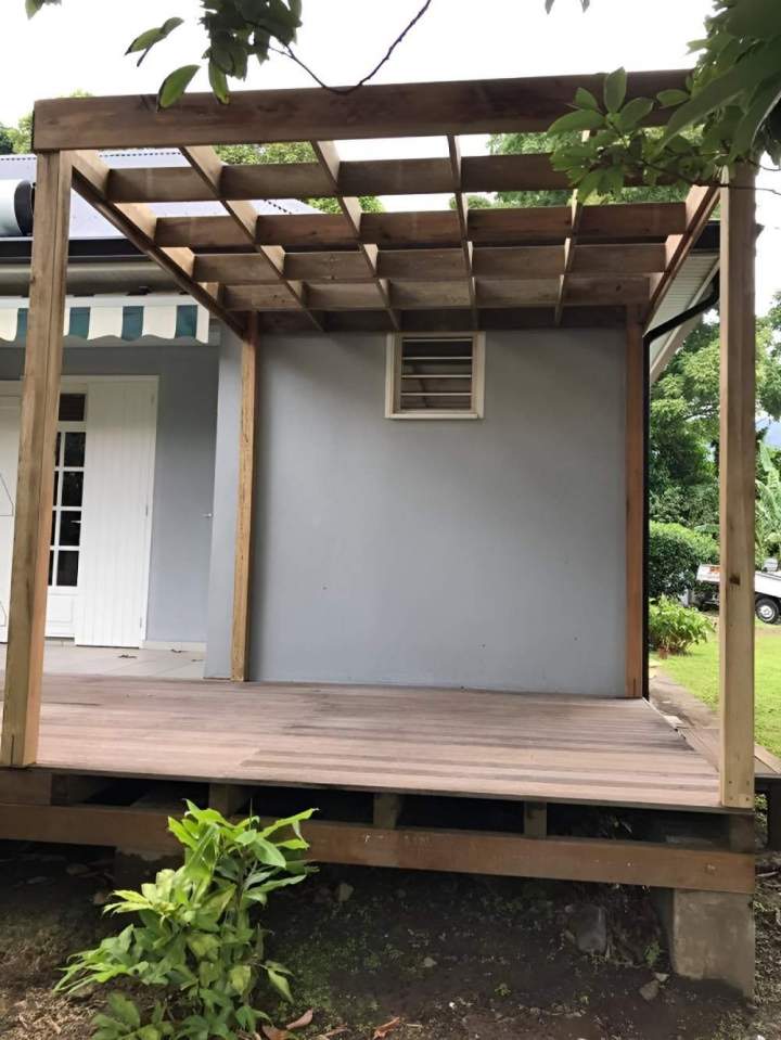 Construction d'une avancée de terrasse Guadeloupe